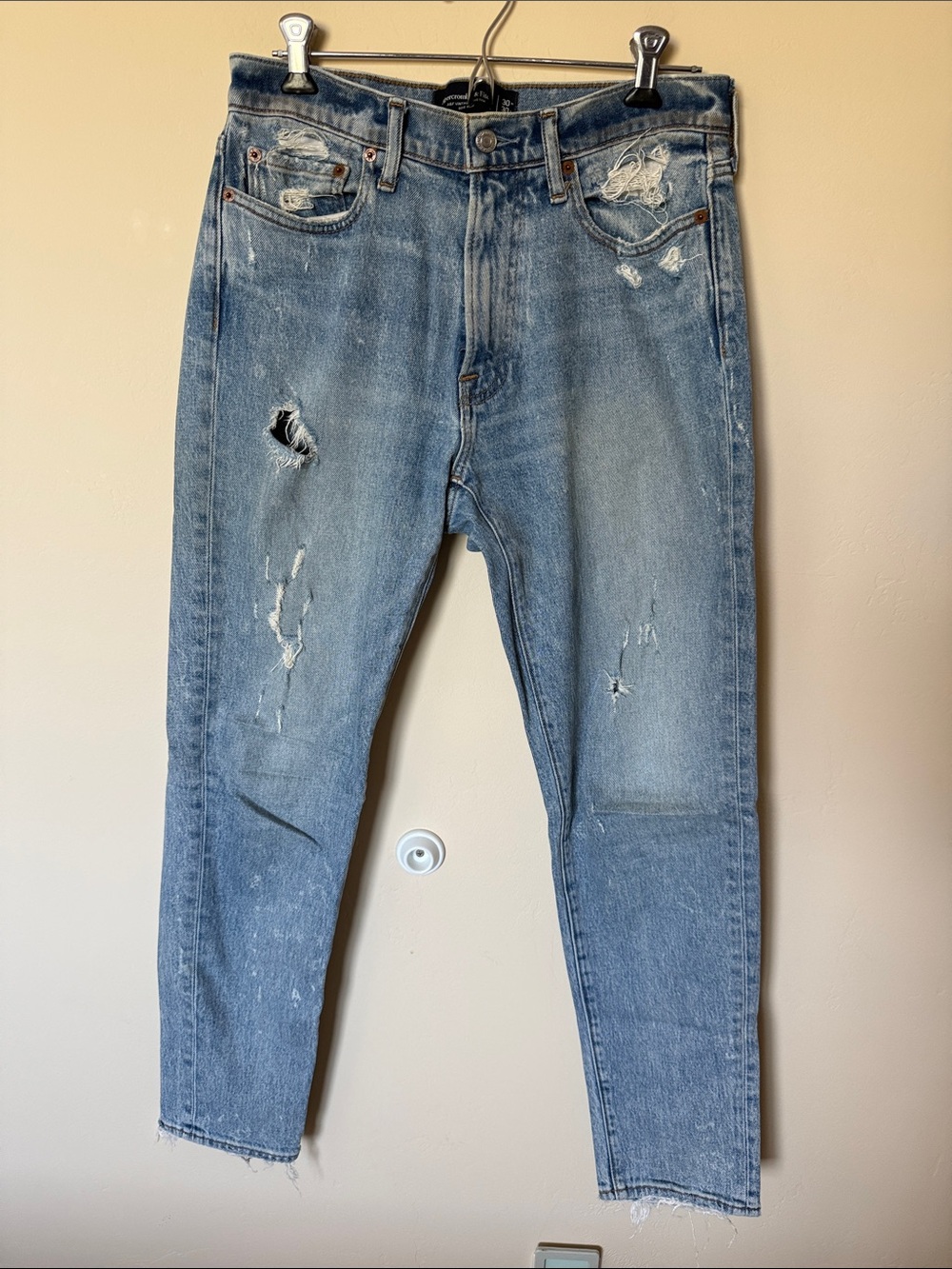 Abercrombie & Fitch Distressed Light Blue Skinny Jeans